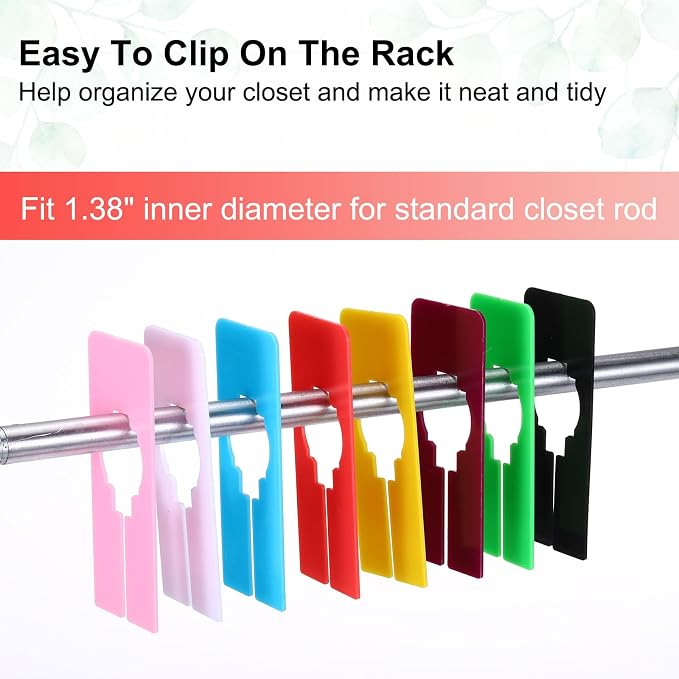 uxcell 10 Pcs Clothes Dividers,Rectangle Closet Rack Dividers Clothing Rack Size Dividers Blank Labels Writable & Reusable for Hanging Clothes Sorting Size, Multicolor