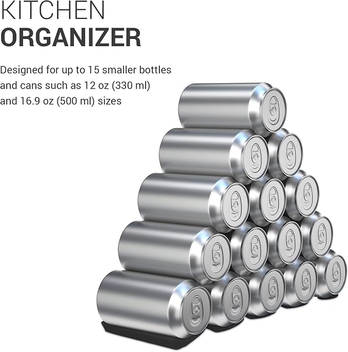 kwmobile Bottle Stacking Mat (Set of 2) - Refrigerator Organizer Holder Rack to Stack Bottles, Cans, Beer, Soda