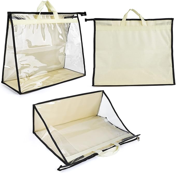 Outgeek 3PCS Purse Storage Bag Organization Purse Dust Bag Organizer Clear Plastic Lightweight Protective Waterproof Handbag Protector