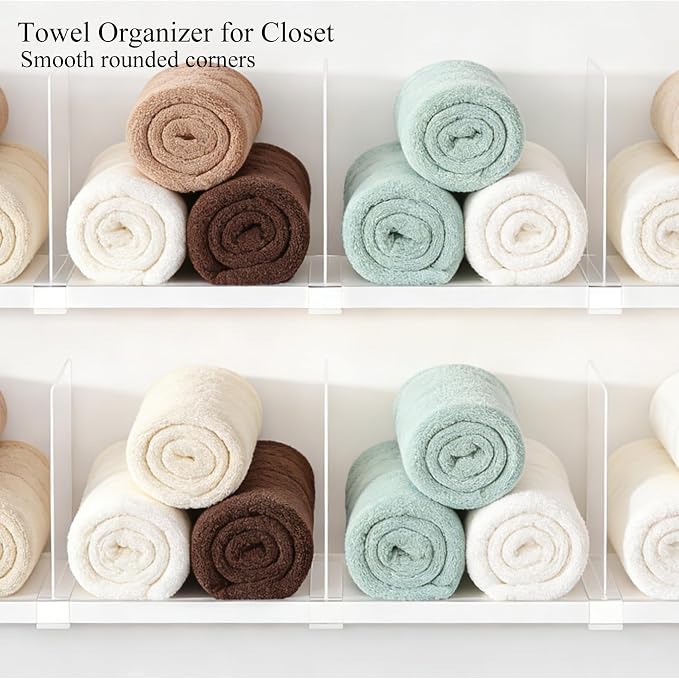 Acrylic Purse Organizer for Closet Shelf Dividers Organization Enthusiasts | Sturdy Shelf Dividers Closet Organizers for Clothes Towel Handbag - Clear Separators for Home Kitchen Office Space Saver