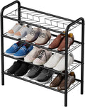 Shoe Rack,Long Shoe Organizer for Closet,Wide Shoe Storage for Entryway, 4 Tier Sturdy Metal Free Standing Shoe Shelf