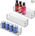 iDesign Stackable Fridge Bin with Handles, Set of 3, Clear | Ideal for Freezer or Pantry, Made in USA