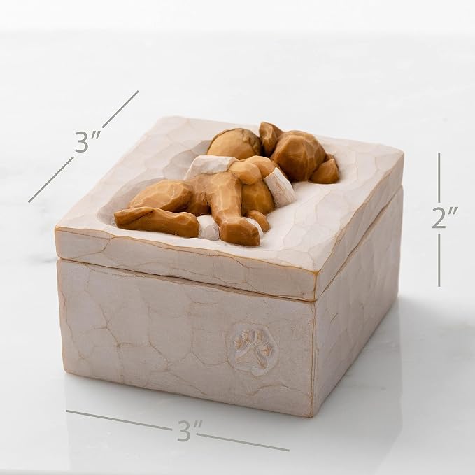 Willow Tree Hug (golden dog), sculpted hand-painted Keepsake Box