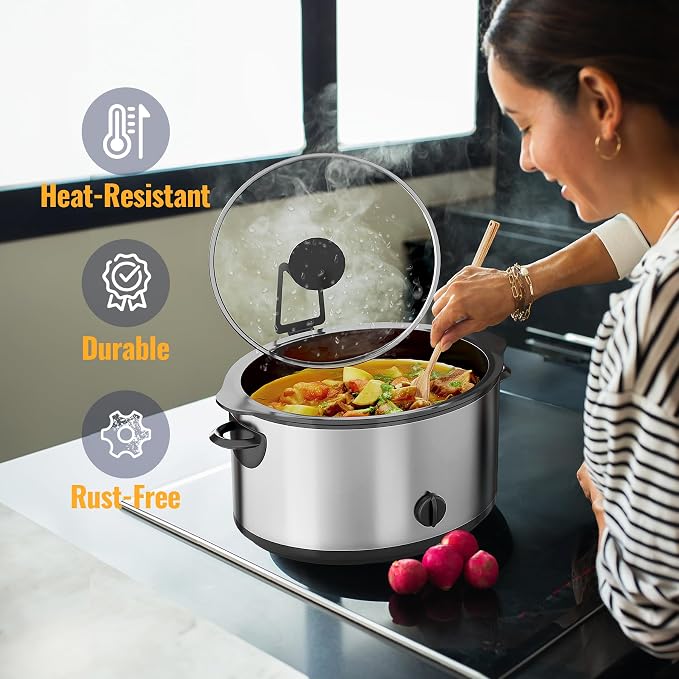 NiHome 2-Pack Slow Cooker Lid Holder Fit for Crockpot for Hands-Free Cooking, Fits Various Lid Sizes, Stable and Non-Slip Design, Prevents Water Stains on Countertops, Easy to Use, Space-Saving (2PCS)