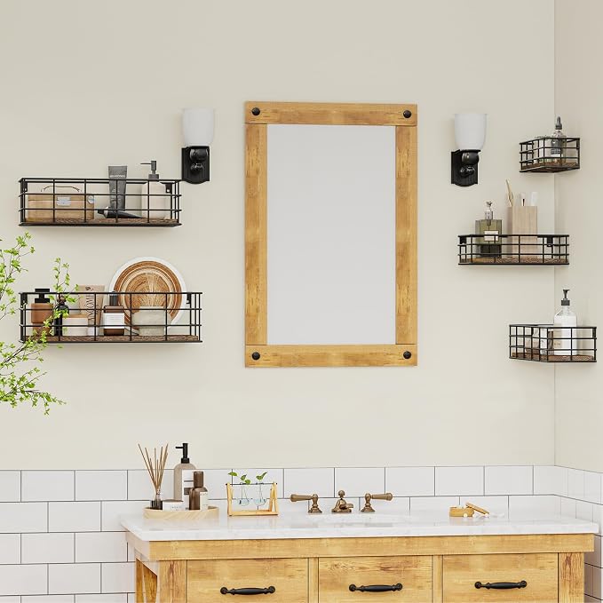 Fixwal Hanging Floating Shelves, 5 Sets of Mounted Shelves for Storage, Wall Shelf for Bathroom, Living Room, Bedroom, Kitchen (Carbon Black)