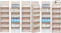 Over Door Organizer with 6 Extra Large Pockets 12 Side Pockets, Sturdy Closet Storage Rack, Hanging Storage Organizer with Clear Window for Shoes, Diaper, Bedroom, Bathroom, Beige, 6-Pack