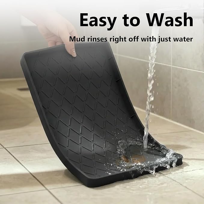 Mateeylife Under Sink Mats for Kitchen Waterproof 28"X19", Undersink Protectors，Silicone Mat Cabinet Liner, Under Sink Organizer for Bathroom and Kitchen，Boot Tray Pet Food Mat, Classic Black
