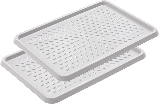 BranQ - Home essential BranQ Plastic Shoe Rack, 54 x 38,5 x 3 cm (LxBxH), Light Grey