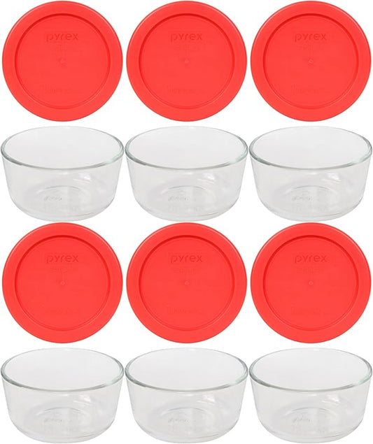 Pyrex 1-cup Storage Containers (Pack of 6) - Total 12-Piece Value Pack