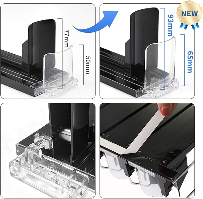 Soda organizer for Fridge, Automatic Push Drink Organizer for Refrigerator - Adjustable Width (Holds 15 Cans), Durable Beer & Drink Dispenser with Self-Pushing Glide System, Black