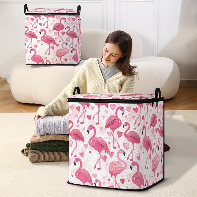 2pcs blanket storage bag for under bed,closet organizers 95L | clothing sweater sheet bedding comforter duvet quilt pillow toy storage bags with lids,dorm room essentials for containers
