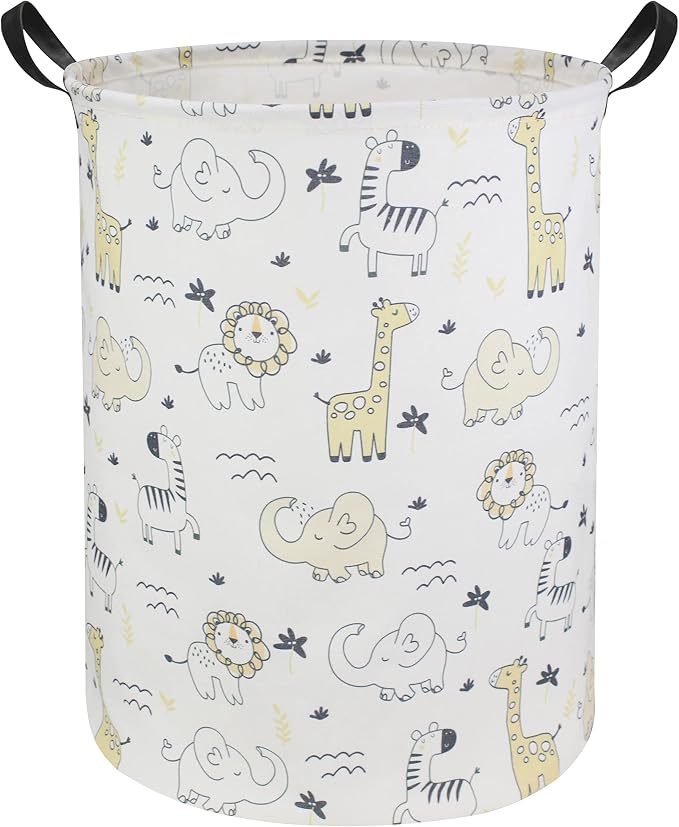 Baby Laundry Hamper Basket Baby Hamper for Nursery Boy and Girl Cute Kids Toys Storage Bin Organizer Animal Room Decor(Animals)