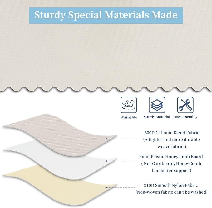 AMJ Foldable Fabric Storage Box (Set of 2) – Lidded Bin for Wardrobe, Household – Beige Organizer Cube – Washable & Stackable