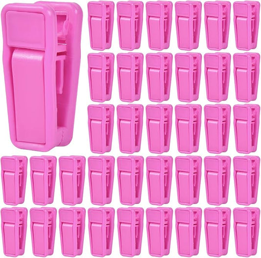 KISEER 40 Pcs Plastic Baby Hanger Clips Slim-line Finger Clips Set for Clothes Hanger Velvet Hanger (Pink)