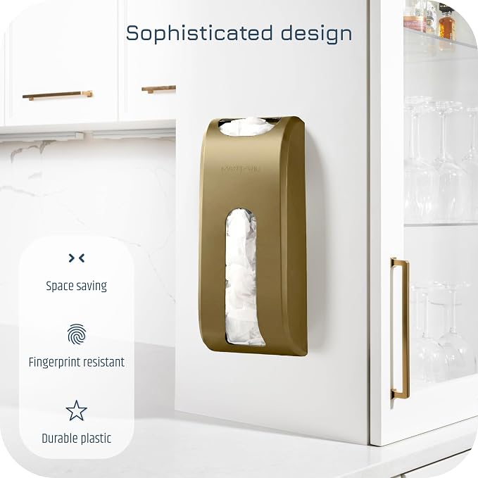 Manterio Wall Mount Plastic Bag Organizer | Durable Plastic Grocery Bag Saver | Smudge Proof, Fingerprint Resistant
