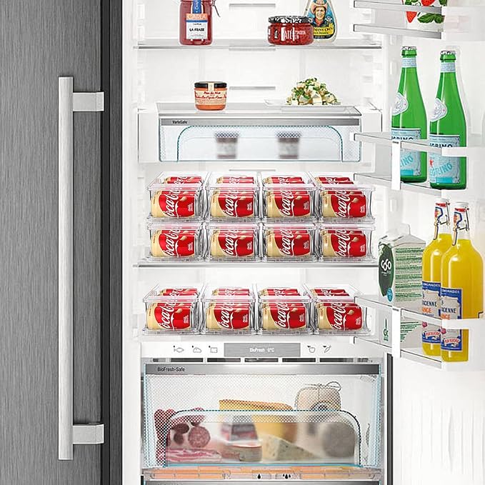 Xicennego 3-Tier Stackable Soda Can Organizer for Refrigerator, Fridge Can Organizer Dispenser, Beverage Can Holder for Refrigerator, Pantry, Cupboard