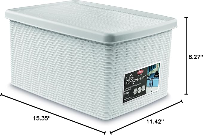 Stefanplast Elegance Storage Box, White, 29 x 39 x 21 cm