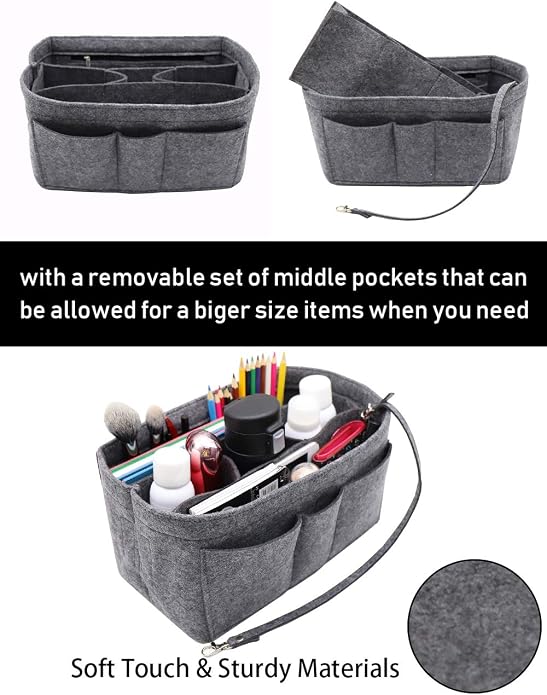 LEXSION Felt Insert Bag Organizer Bag In Bag For Handbag Purse Organizer Fits Speedy Neverful
