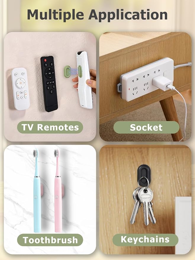 Magnetic Remote Control Holder Wall Mount, 5 Pack-Multicolored | Drill-Free Self-Adhesive Silicone Organizer for TV, AC, Fan, RV, Bed, Couch & Table Storage Caddy Accessories