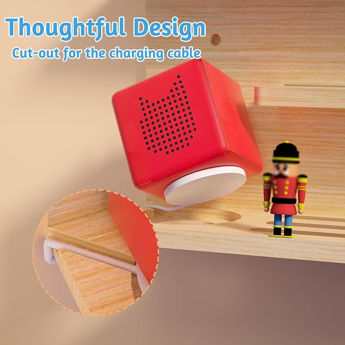for Tonies Shelf Magnetic - 3 Tier Wooden Tonies Figure Organizer, Natural | Tonies Box Holder, Magnetic Display Shelf for Kids Room, Wall Floating Shelves Toy Storage Compatible Charging Station