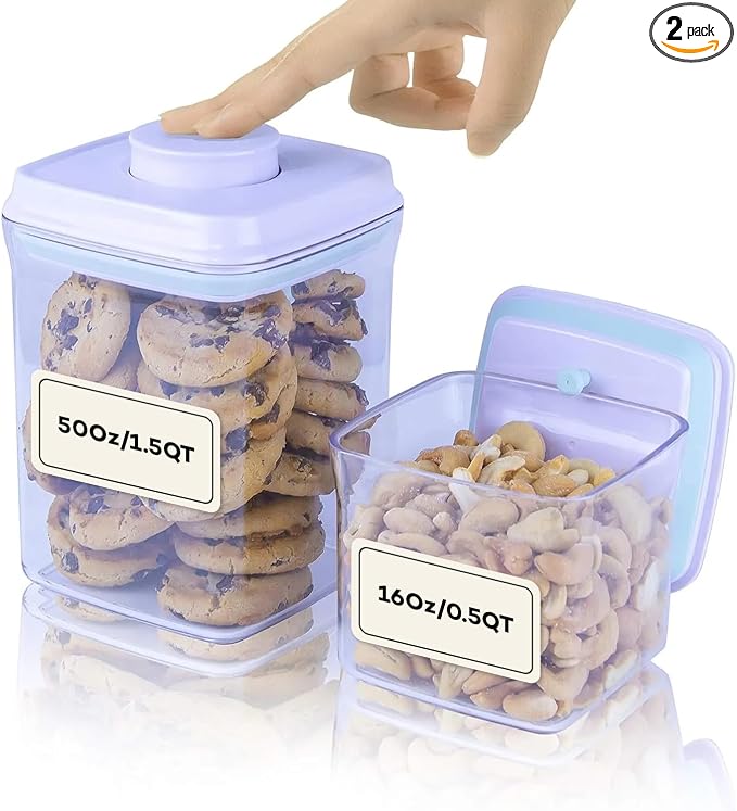 Bop Top Airtight Food Storage Containers with Lid Multi Pack | Kitchen Canister Sets | Air Tight Pantry Container | Pop Top Dry Food Storage Containers for Snacks, Sugar, Flour, Baking, Cereal, Pasta