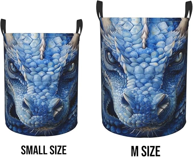 Blue Dragon Laundry Basket,Laundry Hamper,Collapsible Storage Bin, Oxford Fabric Clothes Baskets,Nursery Hamper For Home,Office,Dorm,Gift Basket