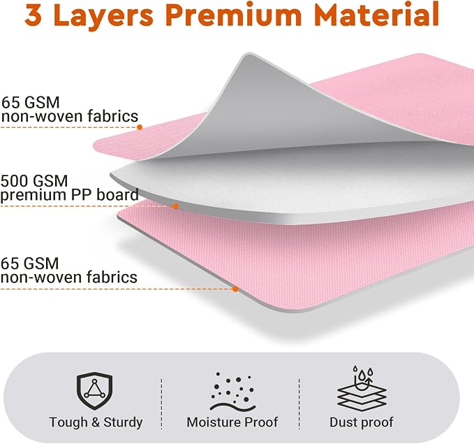 StorageTastic 2 Pack Bed Sheet Closet Organizers and Storage,Sturdy Foldable Storage Containers with Window and Label,Storage and Organization for Bedding Sheets,Duvet Covers,Blankets (Pink)