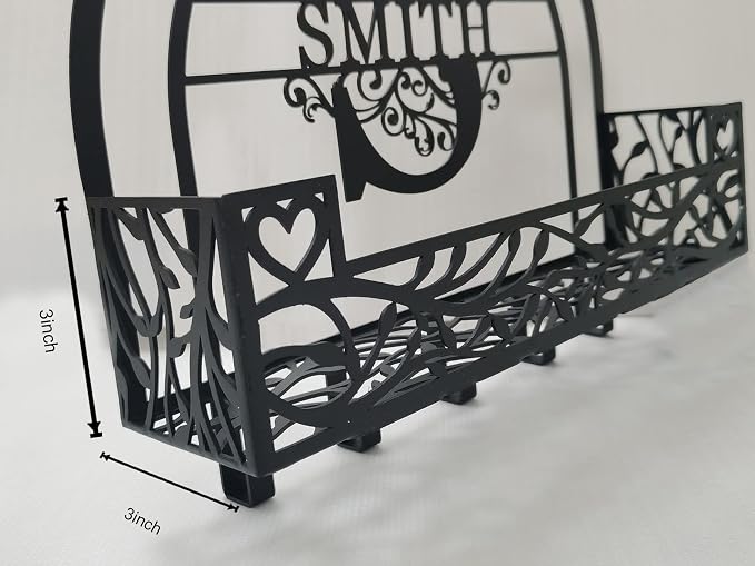 Mail Organizer Wall Mount (Iron, Rustic, 10lbs Capacity) - Decorative Storage Hook for Entryway, Kitchen, Office
