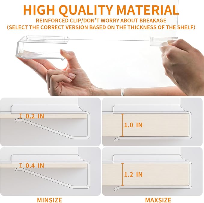 Yieach Adjustable Height Clear Shelf Dividers,10 Pack Acrylic Closet Shelf Dividers for Organization,11.1 Inch Tall Vertical Plastic Shelf Separators for Towel,Sweater,Towel Organizers and Bookshelf