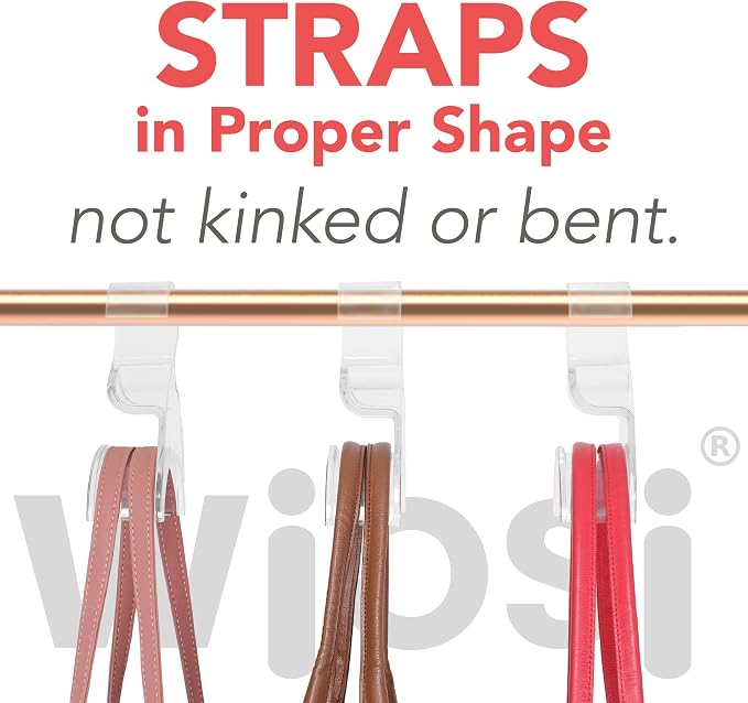 Wiosi Handbag Hanger 3 Pack - Durable Luxury Acrylic Holder Organizers Storage for Purse Tote Bag Satchel Backpack Crossover - Holds Up to 66Lbs – Easy to Clean, No Tools Required