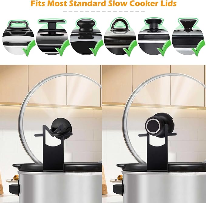 Slow Cooker Lid Holder - for Crock Pot Stainless Steel Pot Lid Stand | Stand Space-Saving Burn-Proof Organizer for Housewives & Busy Office Workers, Keeps Countertops Clean