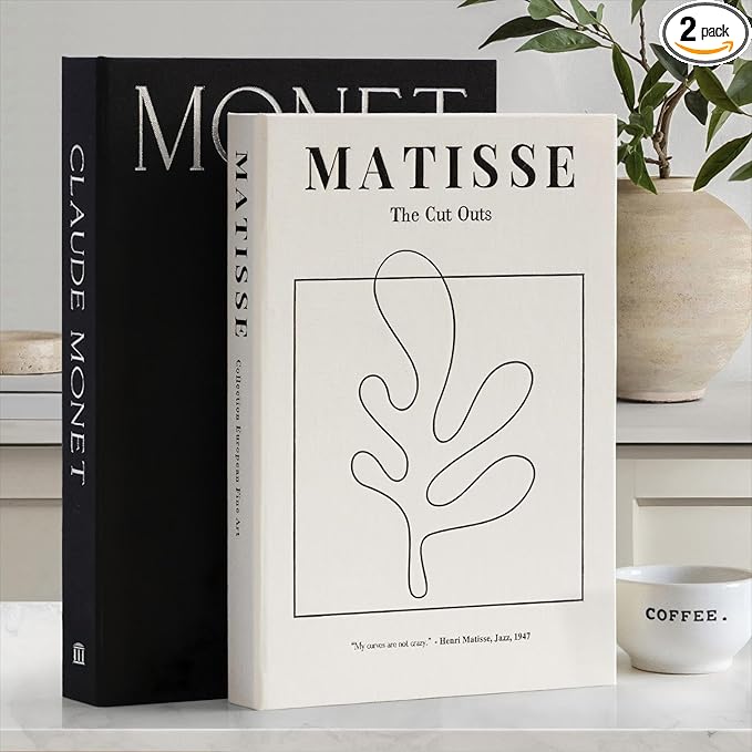 Decorative Book for Home Decor - Aesthetic Fake Books for Coffee Table Decoration - Set of 2 Linen Faux Book for Room Bookshelf Decor - Fake Books Storage Box for Photo and Keepsake