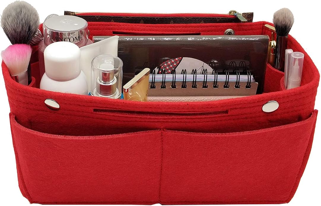 LEXSION Felt Purse Organizer Insert Multi Pocket Bag Organizer Shaper | zipper bag, tote shaper, multi pocket bag, handbag shaper, various sizes