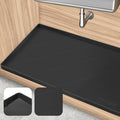 HUUSMOT Under Sink Mat 34" x 22", Extra Thick Waterproof Silicone Liner, Cabinet Protector Tray Organizer for Kitchen (Black)