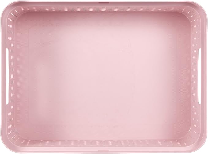 CURVER Infinity 17L Recycled Storage Basket - Multi Purpose Storage, Stackable and Nesting - 35.5 x 26.7 x 13.7 cm - Pink