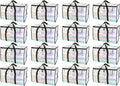 BALEINE 16-Pack Oversized Moving Bags with Reinforced Handles, Heavy-Duty Storage Tote for Clothes, Moving Supplies (Clear, 16-Pack)