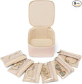 VLANDO Gifts for Teachers,Jewelry Box with 6 Velvet Jewelry Bags Travel Jewelry Storage for Women Girl Jewelry Organizer Necklace Rings Earrings Bags Gifts for Women(Pink)
