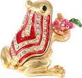 QIFU Hand Painted Enameled Frog Decorative Hinged Jewelry Trinket Box Unique Gift for Home Decor