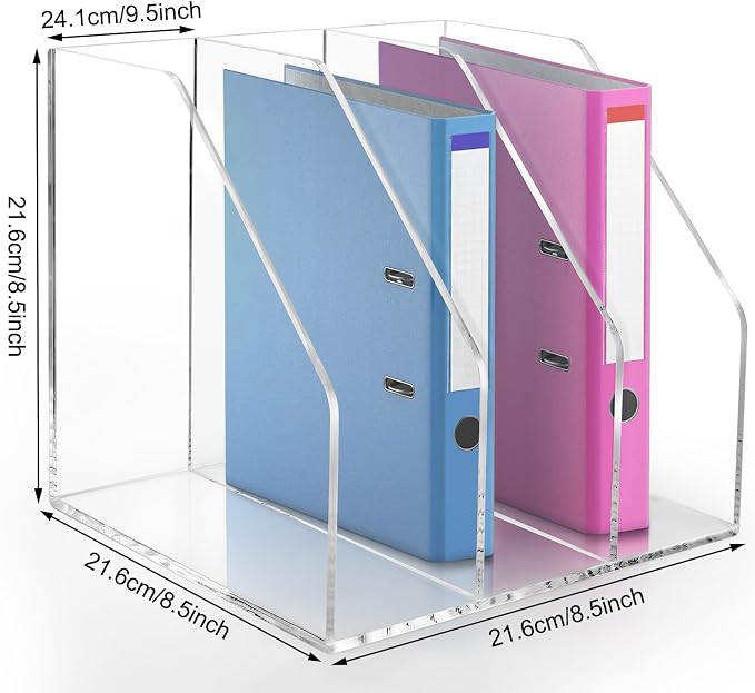 Acrylic Paper Tray Stackable Letter Organizers, Clear Paper Desk Organizer, 3-Tier, Desk A4 File Holder for Office Document Desktop File