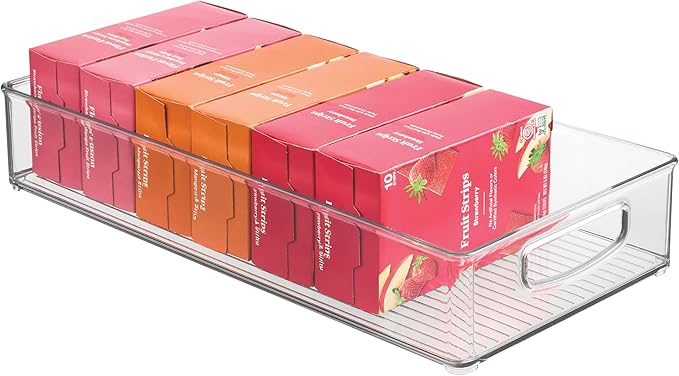 iDesign Stackable Clear Plastic Extra Long Pantry Organizers | Cabinet Storage Bins, For Kitchen