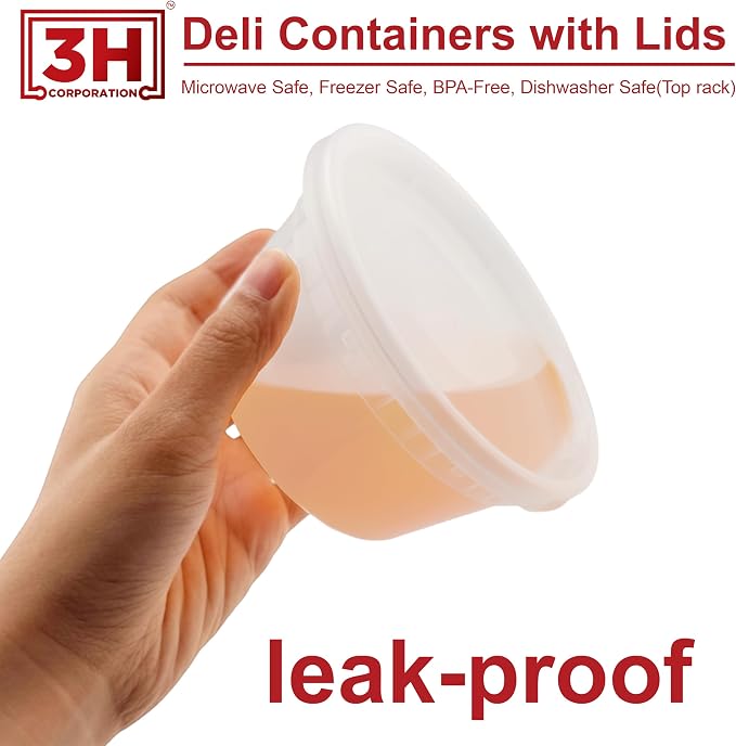 12 oz Food Storage Containers with Lids (240 Set/480 Piece) Small Deli Containers for Soup, Freezer Microwave Safe, BPA-Free Plastic, Stackable Snack Leakproof Leftover Organizers