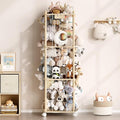 EXPERLAM Stuffed Animal Storage Zoo with Wheels, Montessori-Inspired Solid Pine Wood Plush Toy Organizer, Tall Stuffed Animal Holder with Thick Elastic Cords for Kids Room, Nursery,and Bedroom,Large