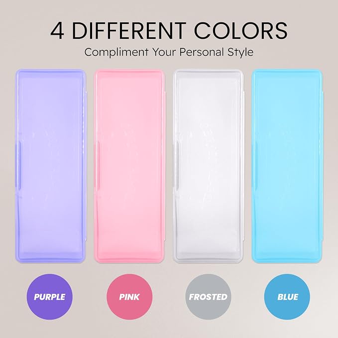 Beauticom Personal Box Storage Case for Professional Manicurist Nails Pedicure (Large Size) (4 Pieces, FROSTED)