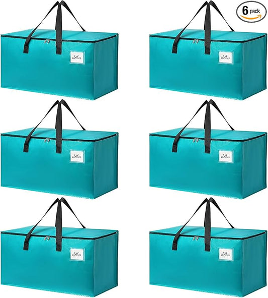 Moving Bags Heavy Duty Sky Blue – Large Packing Bags for Moving, Extra Large Storage Totes with Zippers and Handles