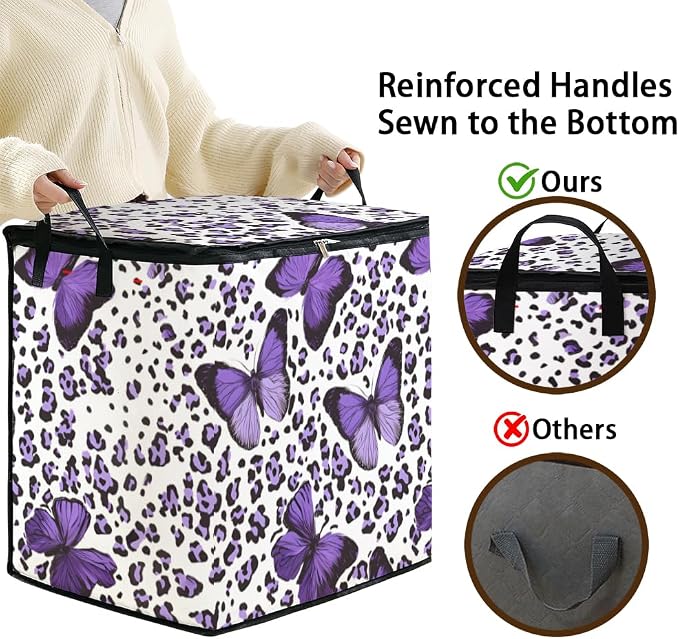 2pcs blanket storage bag for under bed,closet organizers 95L | clothing sweater sheet bedding comforter duvet quilt pillow toy storage bags with lids,dorm room essentials for containers