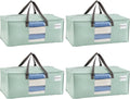 VENO 4 Pack Heavy Duty Moving Bags, Packing Bags with Clear Window, Alternative to Moving Boxes, Storage Bins for Clothes, Blankets, Comforters, College Dorm Essentials (Shiny Light Green, 4 Pack)