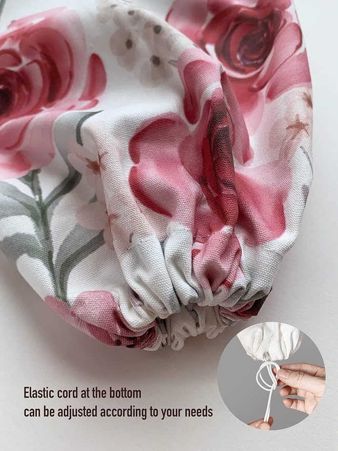Hglian Plastic Bag Holder, Inspirational Farmhouse Grocery Bag Organizer Storage Dispenser Container for Shopping Trash Bags,Cute Flowers Kitchen Décor Gifts for Women Mom Friend Grandma Pink