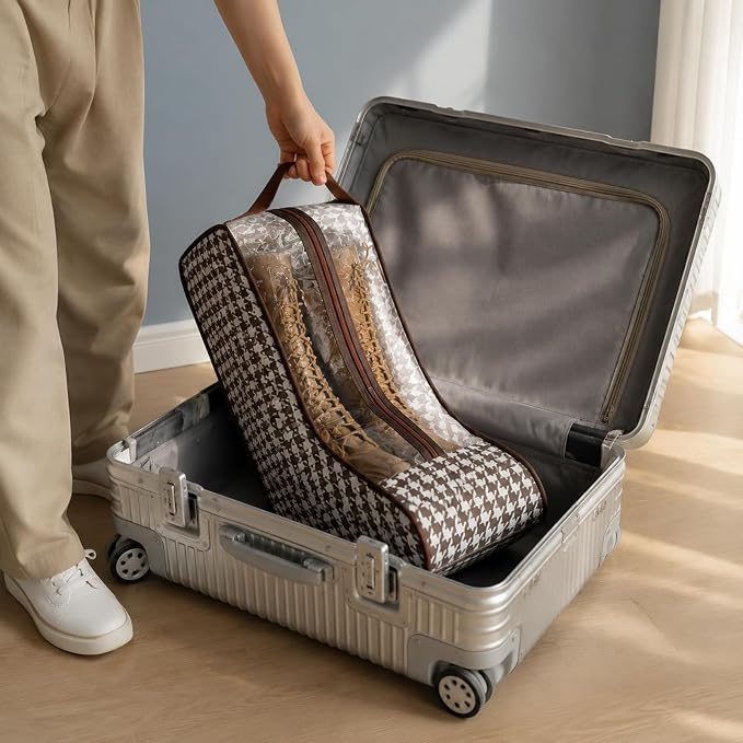 2Pcs Boot Storage Bag Organizer,Dustproof Boot Bags for Cowboy Boots,Portable Travel Shoe Protector Bags,Tall Boot Covers Storage Organizer for Packing