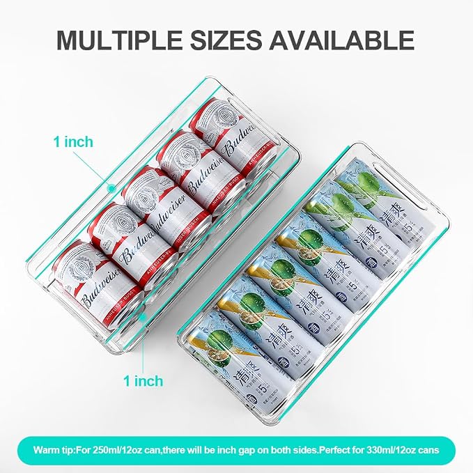 Xicennego Upgrade Double-Layer Rolling Beverage Soda Can Storage Organizer, Soda Can Dispenser for Refrigerator, Fridge Can Drink Holder, Plastic Storage Rack for Fefrigerators, Pantry (Standard)