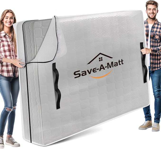 Mattress Bag for Moving and Storage, Extra Thick Mattress Cover with Heavy Duty Handles & Premium Zippers, Waterproof Mattress Storage & Reusable Moving Tote (King Size)